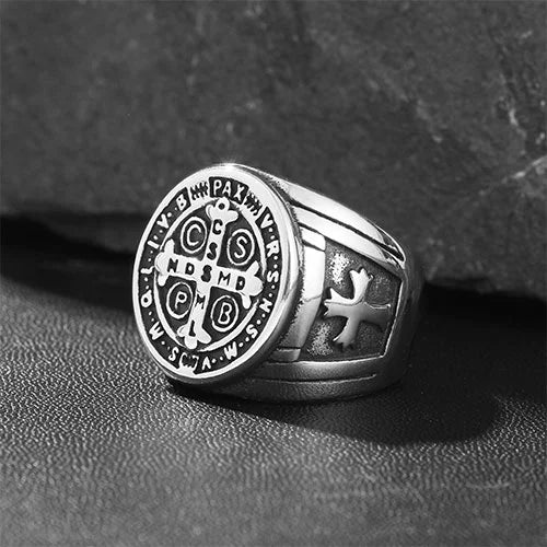 WOLFHA JEWELRY RINGS Vintage CSPB Silver Stainless Steel Cross Ring Silver 3