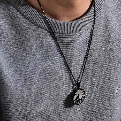 WOLFHA JEWELRY Vintage Coyote Forest Stainless Steel Pendant 2