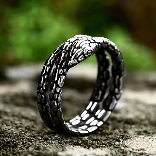 WOLFHA Vintage Snake Stainless Steel Ring 1