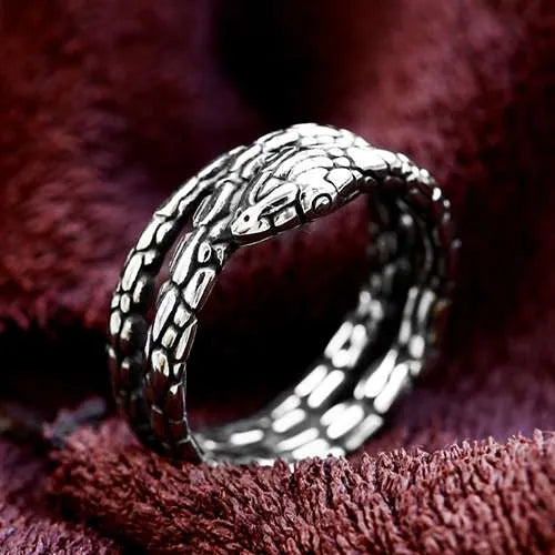 WOLFHA Vintage Snake Stainless Steel Ring 4