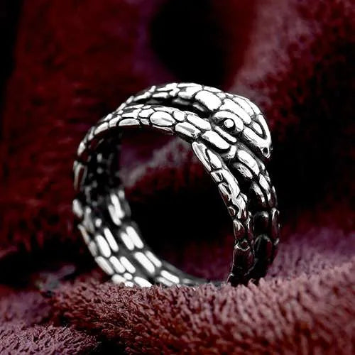 WOLFHA Vintage Snake Stainless Steel Ring 5