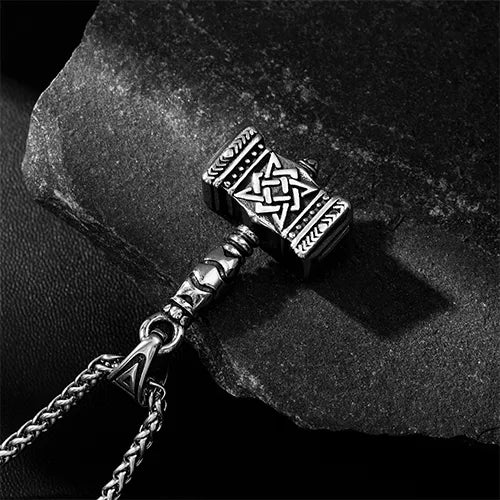 WOLFHA JEWELRY Vintage Thor's Hammer Stainless Steel Viking Pendant 4