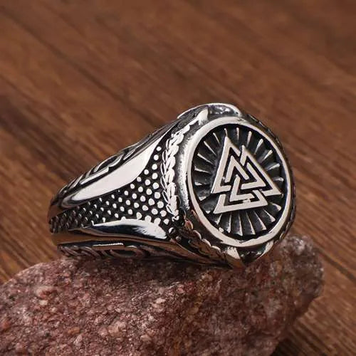 WOLFHA JEWELRY Vintage Viking Stainless Steel Ring 3