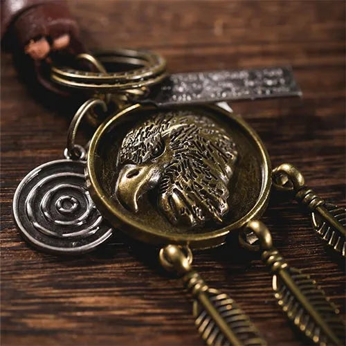 Wolfha Jewelry Eagle Leather Retro Keychain 2