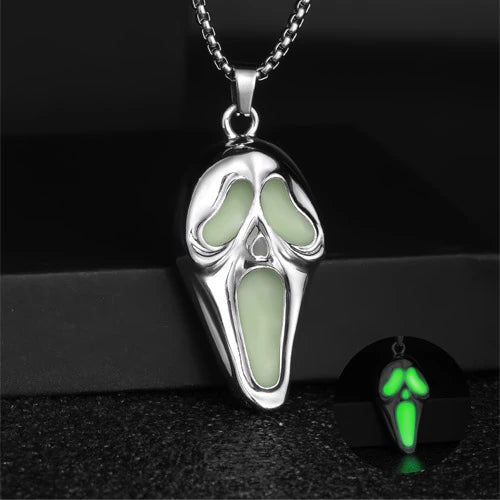 Wolfha Jewelry Halloween Ghost Face Illuminated Mask Pendant 3