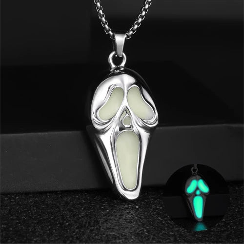 Wolfha Jewelry Halloween Ghost Face Illuminated Mask Pendant 4