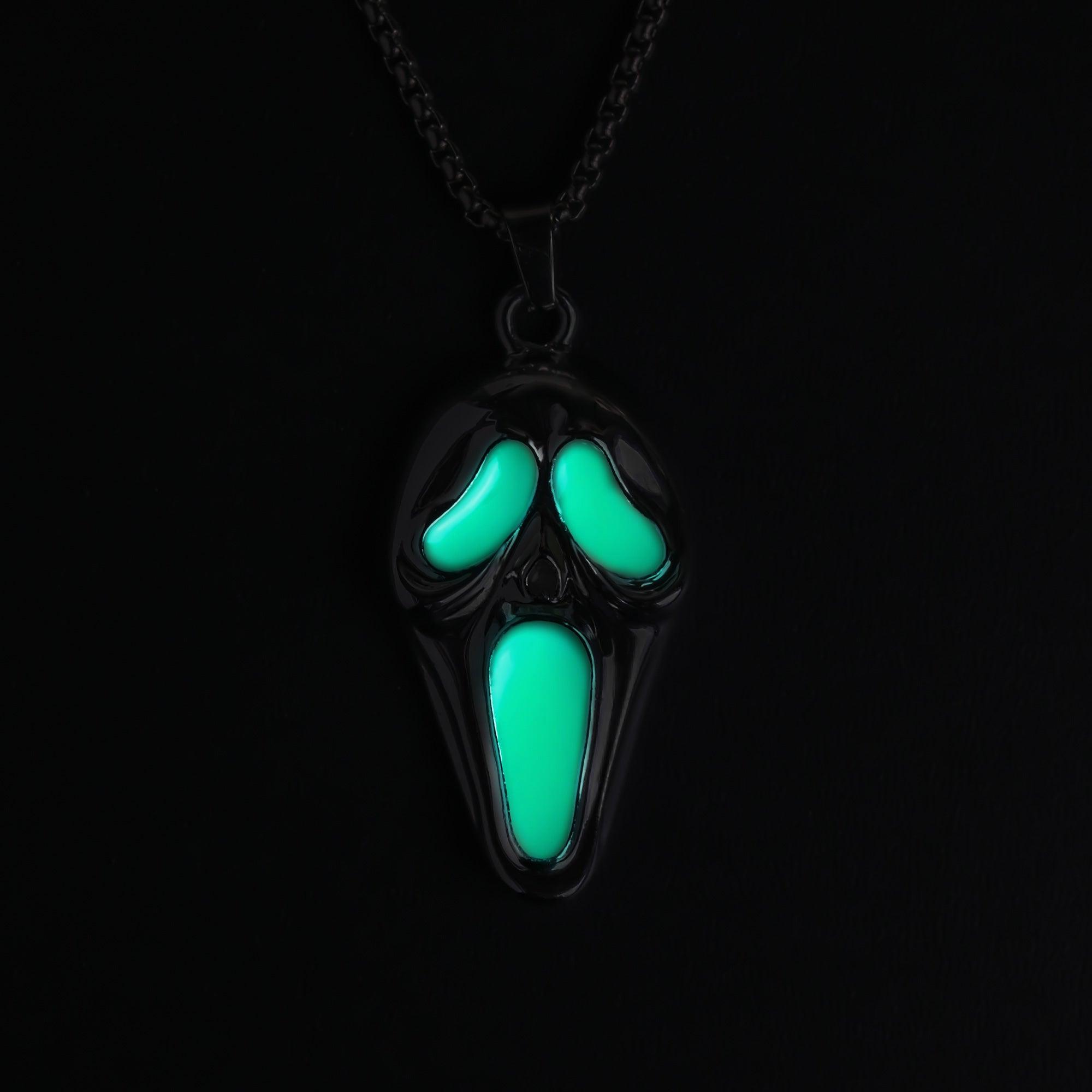 Wolfha Jewelry Halloween Ghost Face Illuminated Mask Pendant 8