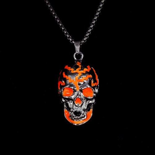 Wolfha Jewelry Glowing Evil Skull Mask Pendant Necklace 2