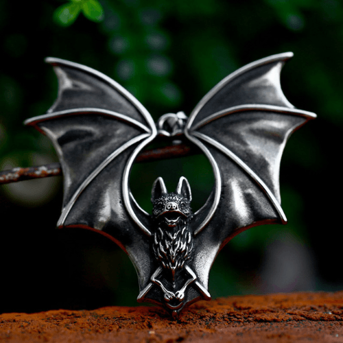 Wolfha Jewelry Gothic Bat stainless steel pendant 3