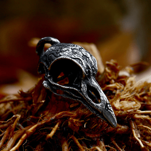WOLFHA  JEWELRY PENDANT Gothic Carved Raven Stainless Steel Pendant Black 1