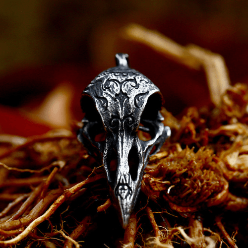 WOLFHA JEWELRY PENDANT Gothic Carved Raven Stainless Steel Pendant Black 3