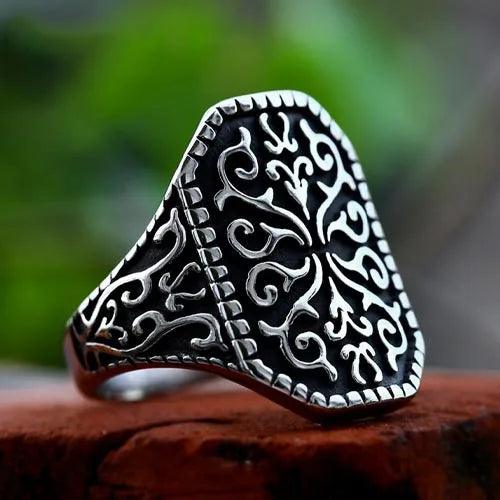 WOLFHA JEWELRY Gothic Pattern Stainless Steel Ring 3