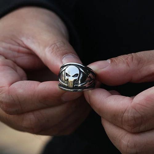 Wolfha Jewelry Gothic Skull Biker Lightning Ring 6