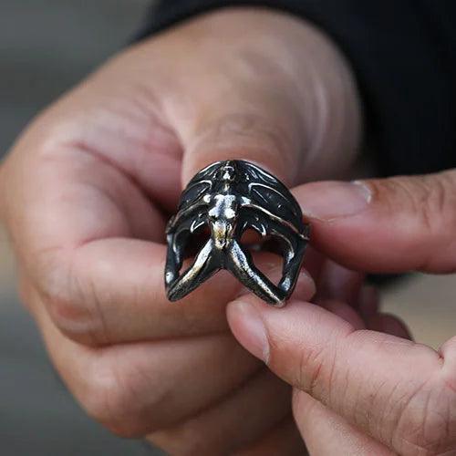 Wolfha Jewelry Gothic Wing Demon Skull Ring 6