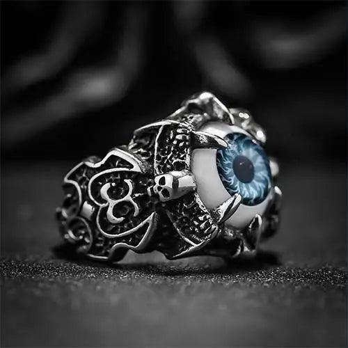 Wolfha Jewelry Greek Evil Eye Gothic Stainless Steel Ring 3