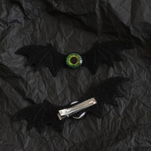 Wolfha Jewelry Halloween Bat with Evil Eye Hair Clip 2