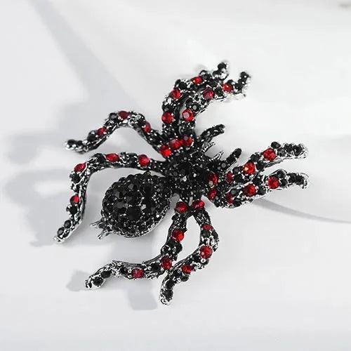 Wolfha Jewelry Halloween Black Big Spider Brooch 1