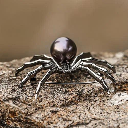 Wolfha Jewelry Halloween Darkness Sillver Spider Brooch 2
