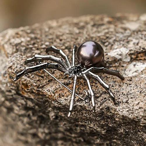 Wolfha Jewelry Halloween Darkness Sillver Spider Brooch 4