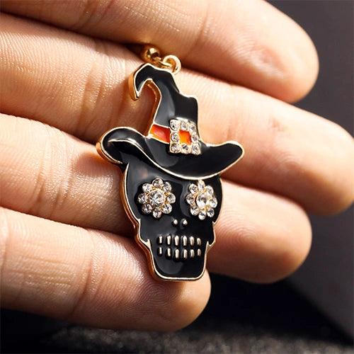 Wolfha Jewelry Halloween Skull Dark Witch Hat Earrings for Women 3