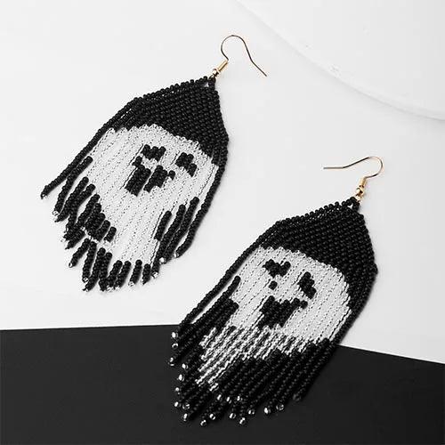 Wolfha Jewelry Halloween Sorceress Beads Tassel Earrings 3