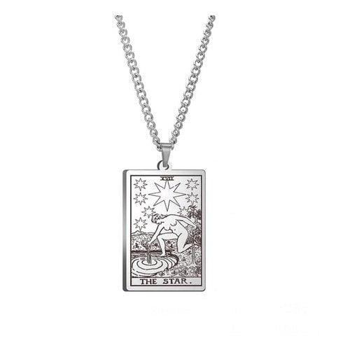 Wolfha Jewelry Major Arcana Tarot Stainless Steel Pendant Necklace 12