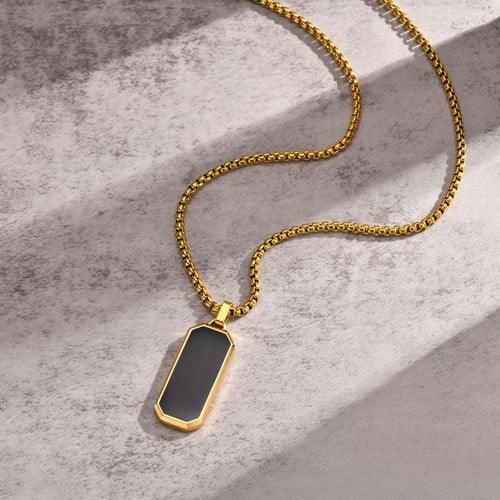 WOLFHA JEWELRY New Trendy Simple Black Square Pendant Necklace 3