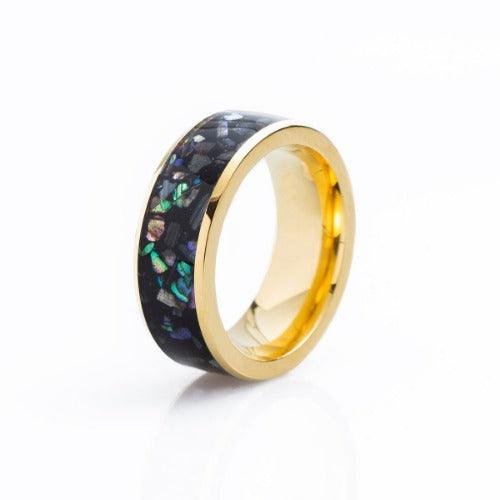 Wolfha Jewelry Ocean With Abalone Shell  Titanium Steel Ring 1