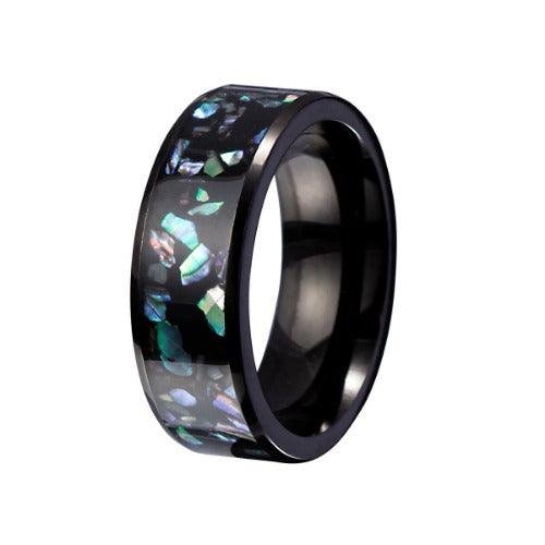 Wolfha Jewelry Ocean With Abalone Shell Titanium Steel Ring 3