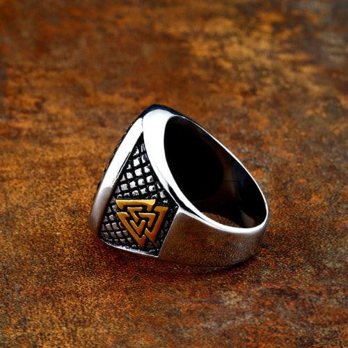 Wolfha Jewelry Rune Compass Stainless Steel Viking Ring 2
