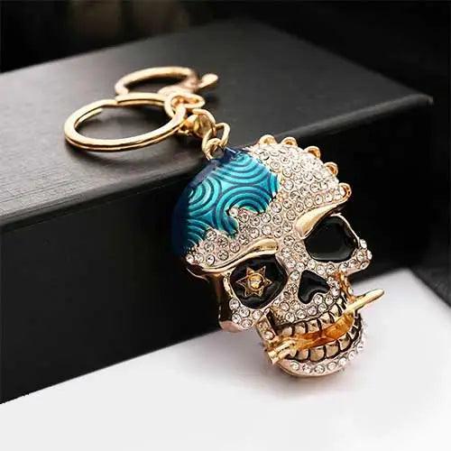 Wolfha Jewelry Skull Keychain with Creative Metal Crystal 4