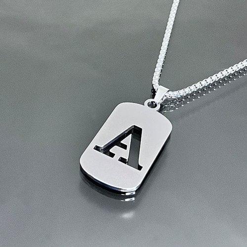 Wolfha Jewelry Square English Letter Skeleton Pendant Necklace 1