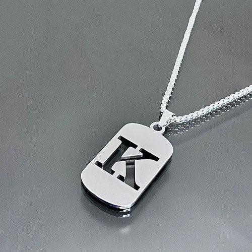 Wolfha Jewelry Square English Letter Skeleton Pendant Necklace 11