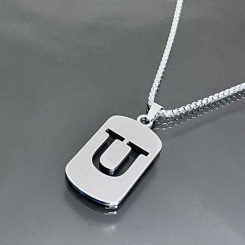Wolfha Jewelry Square English Letter Skeleton Pendant Necklace 21