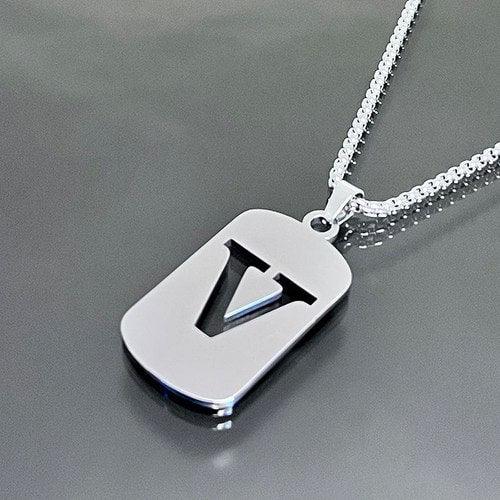 Wolfha Jewelry Square English Letter Skeleton Pendant Necklace 22