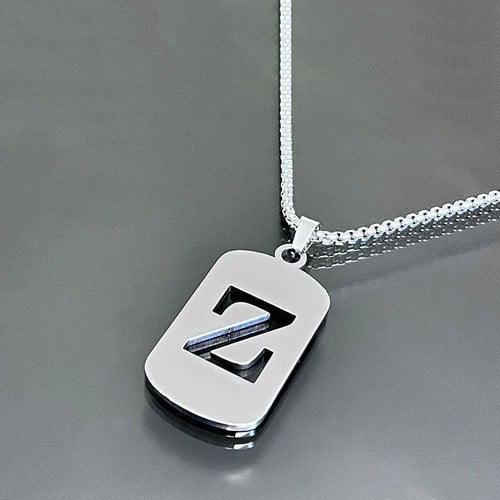 Wolfha Jewelry Square English Letter Skeleton Pendant Necklace 26