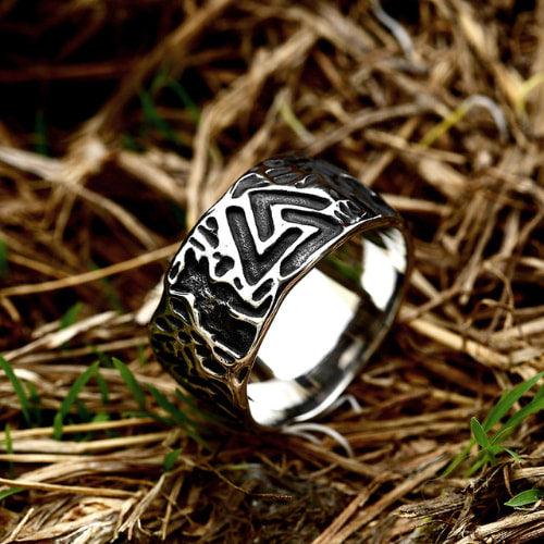 Wolfha Jewelry Valknut Stainless Steel Viking Ring 1