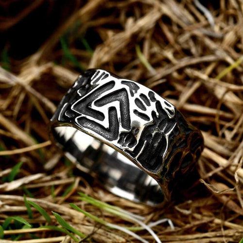 Wolfha Jewelry Valknut Stainless Steel Viking Ring 2