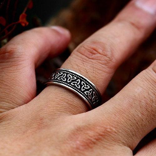 WOLFHA JEWELRY Viking Celtic Knot Stainless Steel Ring 3