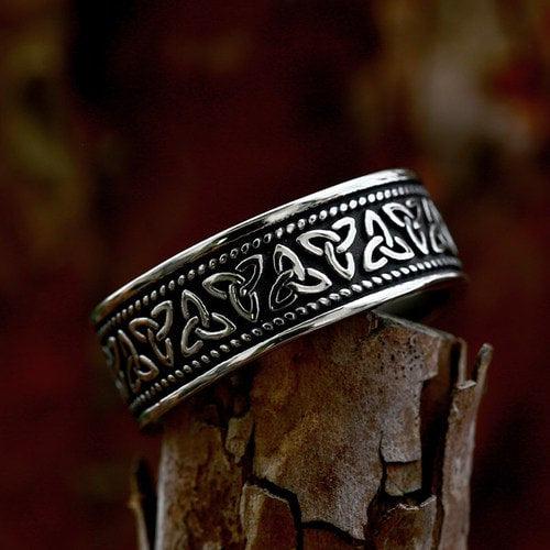 WOLFHA JEWELRY Viking Celtic Knot Stainless Steel Ring 2
