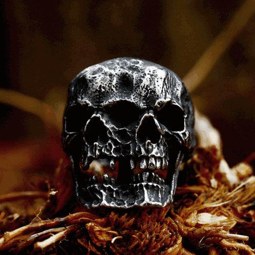 Wolfha Jewelry Vintage Gothic Double Skull Stainless Steel Ring 1