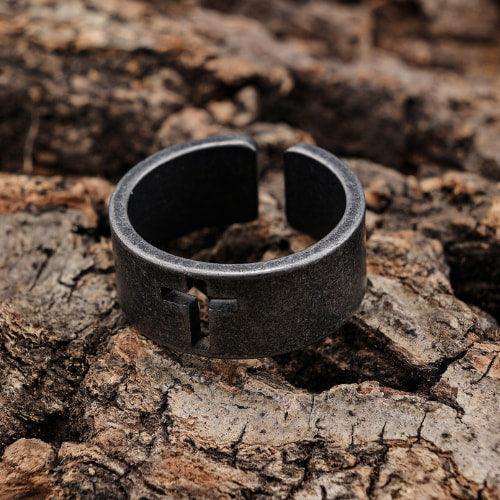 Wolfha Jewelry Vintage Openwork Cross Stainless Steel Ring 4