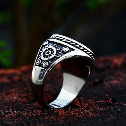 Wolfha Jewelry Vintage Pirate Stainless Steel Skull Ring 3