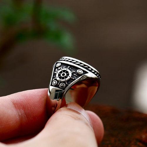 Wolfha Jewelry Vintage Pirate Stainless Steel Skull Ring 5