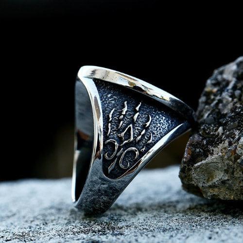 WOLFHA JEWELRY RINGS Vintage Stainless Steel Viking Wolf Ring Sliver 2