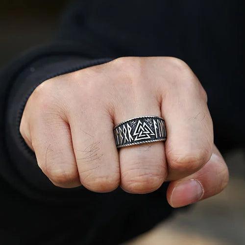 Wolfha Jewelry Vintage Viking Odin Runes Ring 2