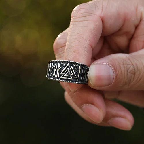 Wolfha Jewelry Vintage Viking Odin Runes Ring 3