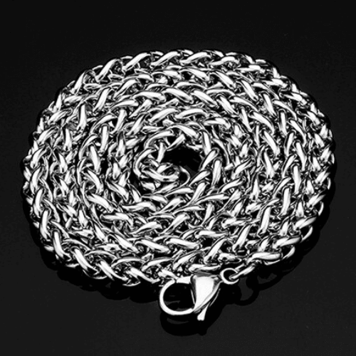 WOLFHA  JEWELRY CHAIN Wheat Stainless Steel Chain Sliver 1